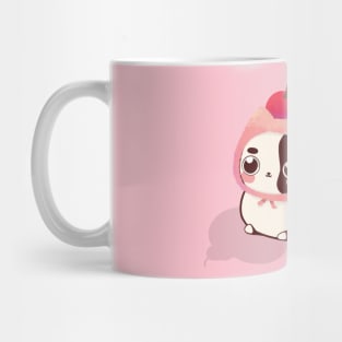 Cat in a Pink Fluffy Hat with a Cherry on Top Mug